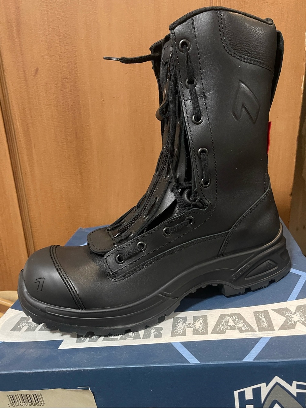 HAIX Men's Black Tactical Zip-Front Work Boot